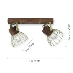 11487-60 ALAMI LAMPA SUFITOWA MATOWY BRĄZ