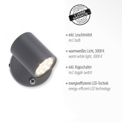 11941-13 TARIK LAMPA SUFITOWA/ KINKIET/SPOT ANTRACYT