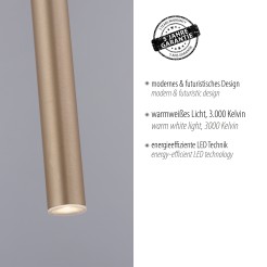 2111-60 FLUTE LAMPA WISZĄCA MATOWY MOSIĄDZ