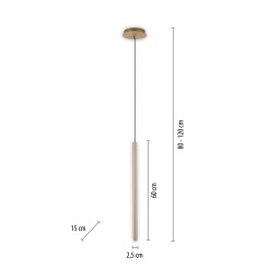 2111-60 FLUTE LAMPA WISZĄCA MATOWY MOSIĄDZ