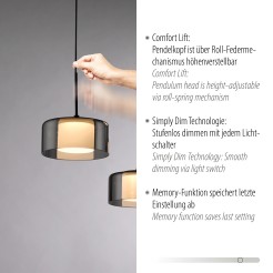 2115-18 RIKA LAMPA WISZĄCA CZARNY/SMOKY