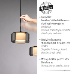 2115-18 RIKA LAMPA WISZĄCA CZARNY/SMOKY