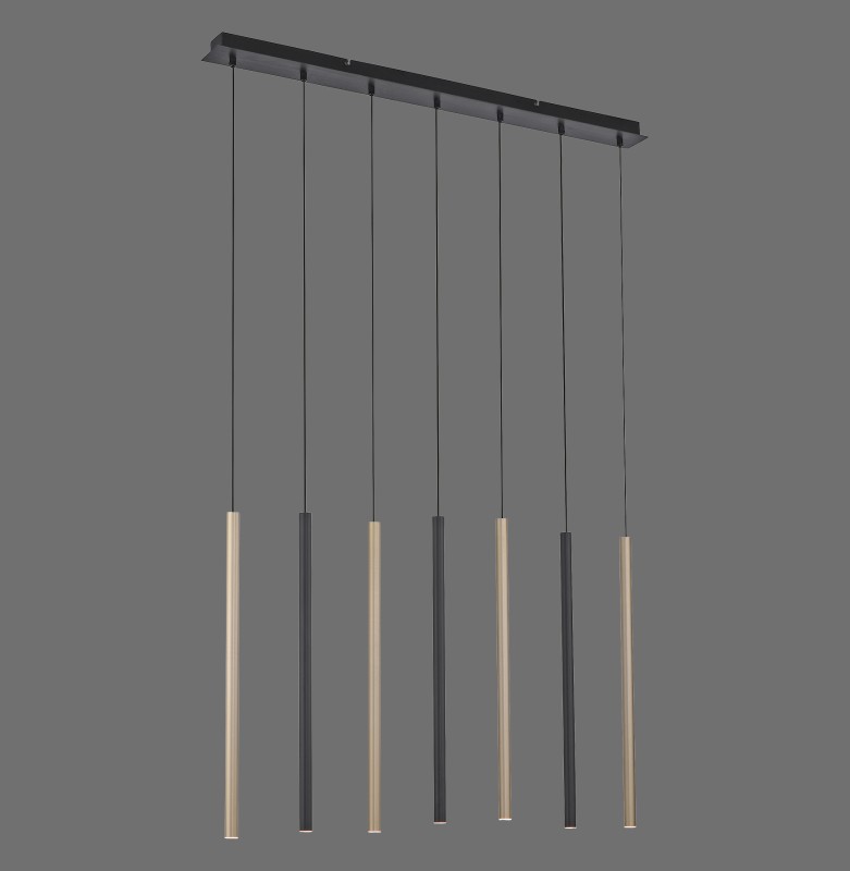 2117-18 FLUTE LAMPA WISZĄCA MATOWY MOSIĄDZ/CZARNY