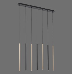 2117-18 FLUTE LAMPA WISZĄCA MATOWY MOSIĄDZ/CZARNY