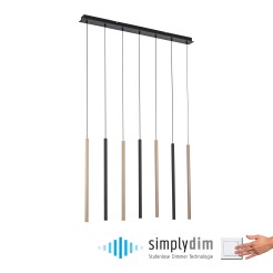 2117-18 FLUTE LAMPA WISZĄCA MATOWY MOSIĄDZ/CZARNY