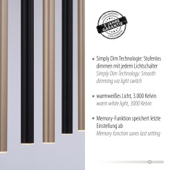 2117-18 FLUTE LAMPA WISZĄCA MATOWY MOSIĄDZ/CZARNY