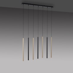 2117-18 FLUTE LAMPA WISZĄCA MATOWY MOSIĄDZ/CZARNY
