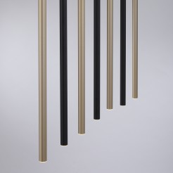 2117-18 FLUTE LAMPA WISZĄCA MATOWY MOSIĄDZ/CZARNY