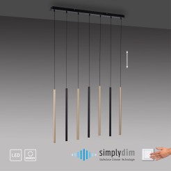 2117-18 FLUTE LAMPA WISZĄCA MATOWY MOSIĄDZ/CZARNY