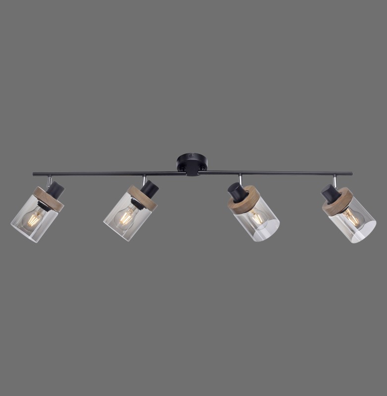 11313-18 PASQUAL LAMPA SUFITOWA CZARNY/DREWNO