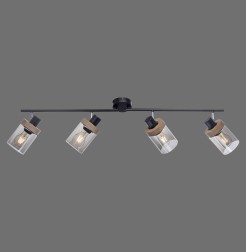 11313-18 PASQUAL LAMPA SUFITOWA CZARNY/DREWNO