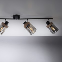 11313-18 PASQUAL LAMPA SUFITOWA CZARNY/DREWNO
