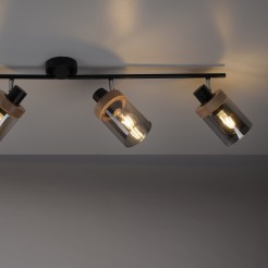 11313-18 PASQUAL LAMPA SUFITOWA CZARNY/DREWNO