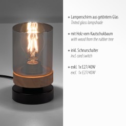 11310-18 PASQUAL LAMPA STOŁOWA CZARNY/DREWNO