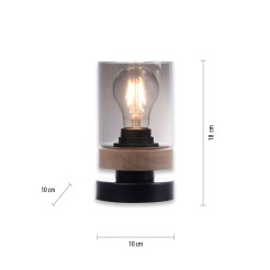 11310-18 PASQUAL LAMPA STOŁOWA CZARNY/DREWNO
