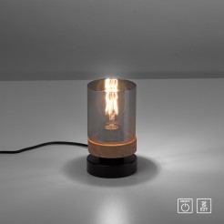 11310-18 PASQUAL LAMPA STOŁOWA CZARNY/DREWNO
