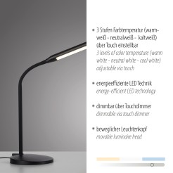 11030-18 ELLY LAMPA STOŁOWA CZARNY