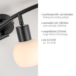 12154-18 LOKI LAMPA SUFITOWA CZARNY