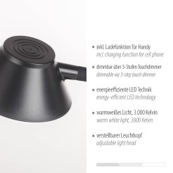 14414-18 PUCKI LAMPA STOŁOWA CZARNY
