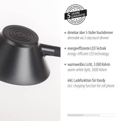 14414-18 PUCKI LAMPA STOŁOWA CZARNY