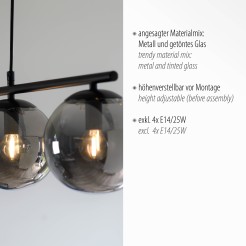 14604-18 BIG WIDOW LAMPA WISZĄCA CZARNY