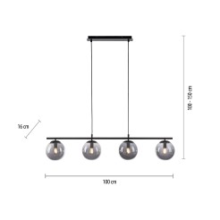 14604-18 BIG WIDOW LAMPA WISZĄCA CZARNY