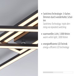 14697-18 IVEN LAMPA SUFITOWA CZARNY