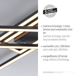 14697-18 IVEN LAMPA SUFITOWA CZARNY