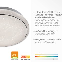 14744-16 LOLASMART-JUPI LAMPA SUFITOWA SZARY