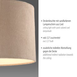 14891-39 DURO LAMPA SUFITOWA BEŻOWY