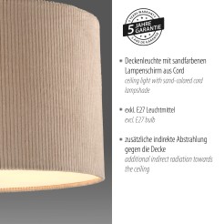 14891-39 DURO LAMPA SUFITOWA BEŻOWY