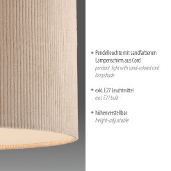 14892-39 DURO LAMPA WISZĄCA BEŻOWY