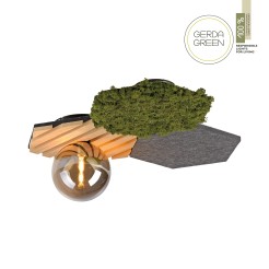 15199-70 GREEN HEX LAMPA SUFITOWA NATURALNY MECH/DREWNO