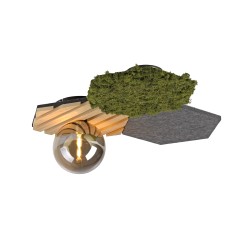 15199-70 GREEN HEX LAMPA SUFITOWA NATURALNY MECH/DREWNO