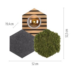 15199-70 GREEN HEX LAMPA SUFITOWA NATURALNY MECH/DREWNO