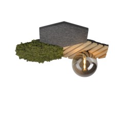 15199-70 GREEN HEX LAMPA SUFITOWA NATURALNY MECH/DREWNO