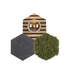 15199-70 GREEN HEX LAMPA SUFITOWA NATURALNY MECH/DREWNO