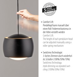 15261-18 BALLINI LAMPA WISZĄCA CZARNY