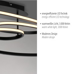 15321-18 LUMACA LAMPA SUFITOWA CZARNY