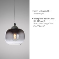 15420-18 ZEA LAMPA WISZĄCA CZARNY