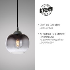 15420-18 ZEA LAMPA WISZĄCA CZARNY