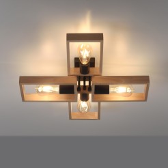 15656-18 FRANKY LAMPA SUFITOWA CZARNY/DREWNO