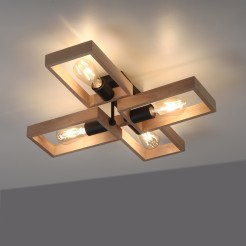 15656-18 FRANKY LAMPA SUFITOWA CZARNY/DREWNO