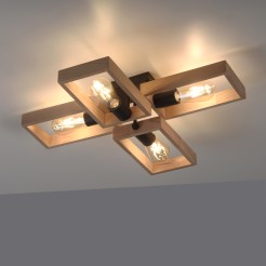 15656-18 FRANKY LAMPA SUFITOWA CZARNY/DREWNO