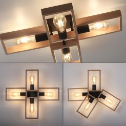 15656-18 FRANKY LAMPA SUFITOWA CZARNY/DREWNO