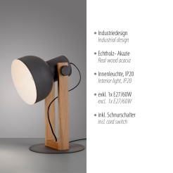 15746-18 CUP 2.0 LAMPA STOŁOWA CZARNY/DREWNO