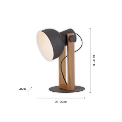 15746-18 CUP 2.0 LAMPA STOŁOWA CZARNY/DREWNO