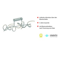 19032-21 CURLS LAMPA SUFITOWA SREBRNY