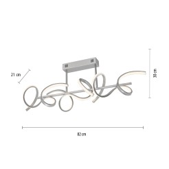 19032-21 CURLS LAMPA SUFITOWA SREBRNY
