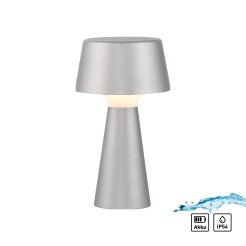 19260-21 ABERA LAMPA STOŁOWA/ZEWNĘTRZNA SREBRNY